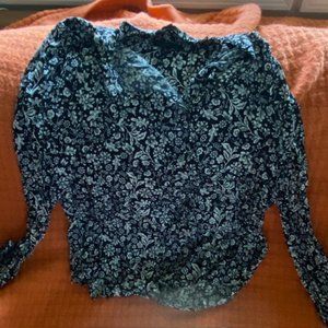 J Crew button down flowered blouse